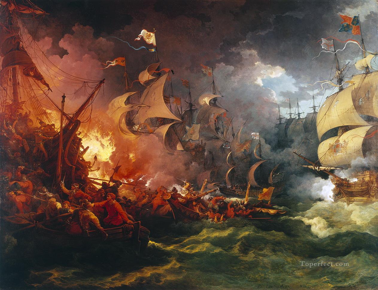 ルターブール スペイン無敵艦隊海戦油絵